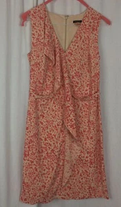 Abito Ann Taylor nero etichetta finto avvolgente taglia 0 arancione rosa beige - Foto 1 di 12