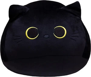 10'' Cute Black Cat Plush Toys, Soft Pillow Squishy Plushies, Kawaii Cat Stuffed - Picture 1 of 8