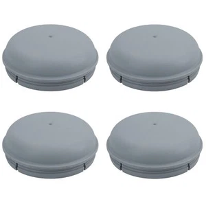 4 x Grey Plastic Hub Cap Grease Dust Bearing Cap 76mm For Ifor Williams Trailers - Picture 1 of 6