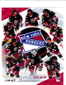 ARCHIVO FOTOGRÁFICO DE ARCHIVO DE EQUIPO CON LICENCIA DE EQUIPO DE NUEVA YORK RANGERS COLLAGE 8X10 COLOR NHL 2000-2001 - Imagen 1 de 1