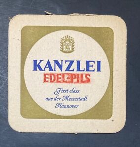 KANZLEI EDEL PILS  3.5 INCH SQUARE  BEER COASTER HANNOVER