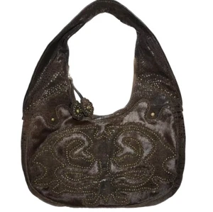 BOLSO DE HOMBRO HOBO ISABELLA FIORE ALDIC GING CUERO CON TACHUELAS PELO DE BECERRO $695 - Imagen 1 de 14