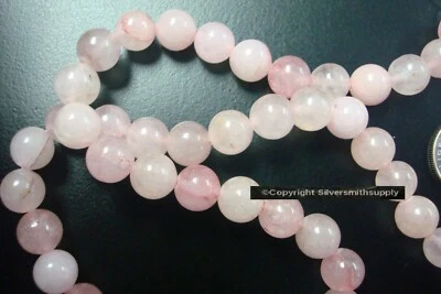 Cuarzo rosa 8mm cuentas redondas 15" hebra 46+- cuentas joyería hacer cuentas BS098 Foto 1 de 3