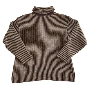 Vintage 90er Damen Grobstrick Indie Boho Grunge Rippstrick Rollkragen Pullover Größe L - Bild 1 von 8