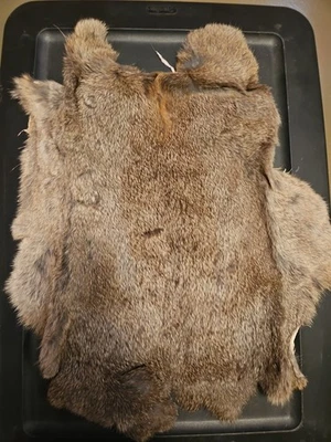 Piel de conejo marrón/marrón oscuro genuino piel piel suave grado artesanal  Foto 1 de 2