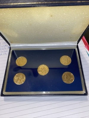 2001 US Statehood Quarters GOLD PLATED ** 5-Coin Set ** - Image 1 of 4