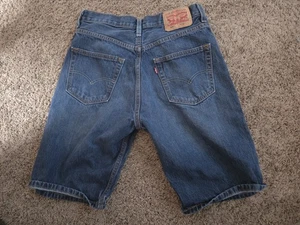Levi's 569 Jean Shorts Mens Size 30 Blue Denim Shorts 10” Inseam Relaxed Work - Picture 1 of 2