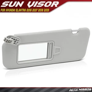 Driver Left Gray Sun Visor with Mirror for Hyundai Elantra 2016 2017 2018 2019. - Bild 1 von 9