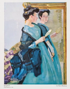 L. PUTZ (1869-1940), Spiegelbild, Damenporträt, Jugend, um 1900, Repro Impressio - Bild 1 von 4
