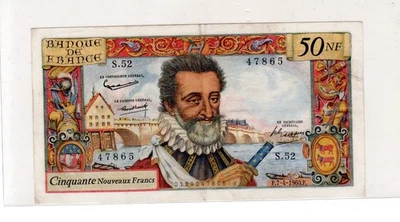 FRANCE Banknote 50 NF NEW FRANCS 07/04/1960 HENRY IV FAY°58 47865 S.52 VF+ - Image 1 of 2