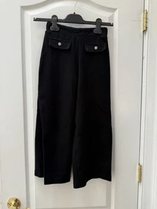 Zara Girls Black Dress Pants Stretch Wide Leg 10 - Picture 1 of 7