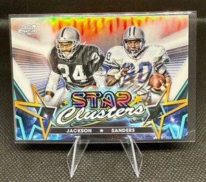 2024 Topps Cosmic Chrome Star Clusters Barry Sanders / Bo Jackson #SCL-15 HOF - Bild 1 von 2