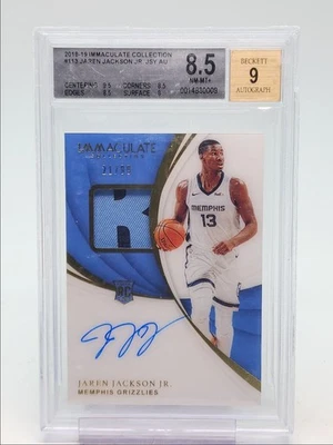 JAREN JACKSON JR. 2018-19 IMMACULATE RPA ROOKIE PATCH RC AUTO /99 BGS 8.5 Q1934 - Image 1 of 2
