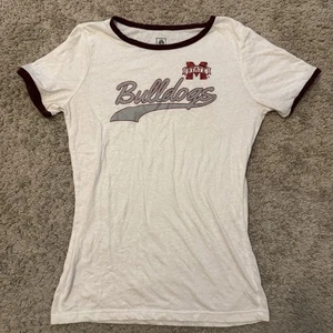 Mississippi State Bulldogs Shirt Women's Large Heathered Short Sleeve Crew Neck - Picture 1 of 8
