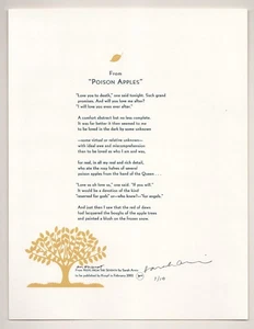 Sarah ARVIO / FROM POISON APPLES Signed Broadside 1st Edition 2002 #190046 - Picture 1 of 1