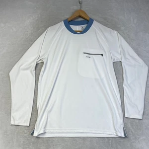 Patagonia Mens Long Sleeve White Blue Pocket Performance Shirt Size Large - Picture 1 of 8