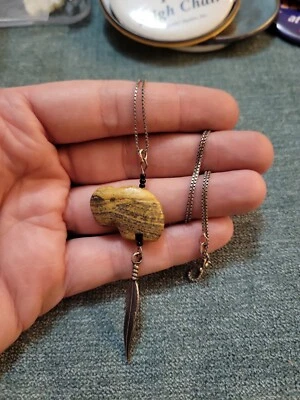 Collar fetiche de piedra navajo del suroeste de plata de ley Foto 1 de 4