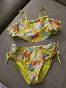 Cat & Jack Girls Sleeveless Daisies Print Two Piece Bikini Yellow M(7/8) - Picture 1 of 6
