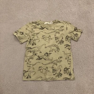 HM T Shirt Boys 8/10 Forest Green Dinosaur Jurassic World - Picture 1 of 10