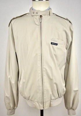 Jaqueta básica Members Only off white/cinza poliéster/algodão zíper completo tamanho: 2XL - Imagem 1 de 4