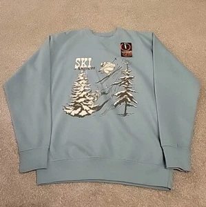 Pullover Graphic Front GREEN sweatshirt Aspen SKI Colorado Women - Picture 1 of 6