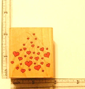 Heart Rubber Stamp Hero Arts Love Hearts Stream Valentines Craft Wood Mounted - Picture 1 of 4