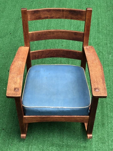 Signed Chas (Charles) Stickley Antique Arts & Crafts Mission Oak Rocker Cover