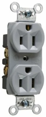 LEGRAND Commercial Grade 15-Amp Duplex Receptacle Outlet - Gray - CRB5262GRYCC12 - Image 1 of 2