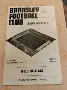 1972 Barnsley V Gillingham English Soccer/football Programme - Picture 1 of 4
