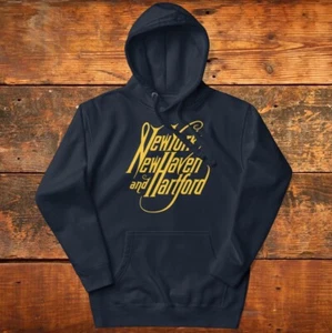 NEW HAVEN RAILROAD 1872 SCRIPT SUDADERA CON CAPUCHA UNISEX CIUDAD DE NUEVA YORK HARTFORD CT NUEVO - Imagen 1 de 8