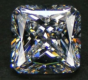 TOP QUALITY 6A++ RADIANT CUT 10x10 MM. WHITE CUBIC ZIRCONIA CZ - Picture 1 of 2