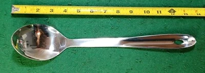 Cuchara de cocina maciza de acero inoxidable pulido TODO REVESTIDO vintage Foto 1 de 4