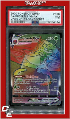 Vivid Voltage 186 Full Art Orbeetle VMAX Secret PSA 7 - Image 1 of 2