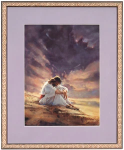 Ron DiCianni IN THE WILDERNESS Matted & Framed Jesus Christian Spiritual Art - Picture 1 of 1
