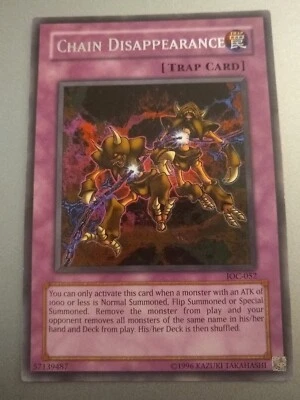 YU-GI-OH! Chain Disappearance. IOC-052. Rare Trap Card. TCG CCG Yugioh - Image 1 of 2