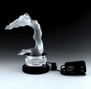 illuminated Base for Vintage Cars & 1930' H.Hoffmann Chrysis Glass Hood Ornament - Picture 1 of 6