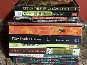 Banned Book Lot 10 Challenged Hatchet Potter Marquez Cisneros Hawthorne - Picture 1 of 11