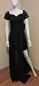 La Scala Black Formal Lace And Sequin Dress Size XL - Picture 1 of 11