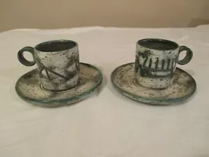 Arol Norway Cup & 316 Saucer 2 SETS Small 2 3/4" Demi Mugs Norse Ship Design - Picture 1 of 8