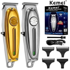 Kemei Professional Cordless Hair Clipper Trimmer Barber KM-1949 Metal Haircut - Picture 1 of 16