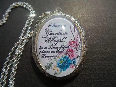 (LOCKET) I HAVE A GUARDIAN ANGEL IN A BEAUTIFUL PLACE CALLED HEAVEN - Image 1 of 4