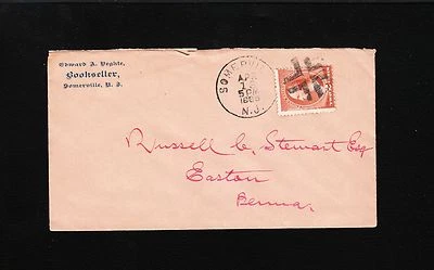 Edward Veghte Bookseller Somerville NJ 2c Washington Fancy Cancel Cover 7w - Image 1 of 2