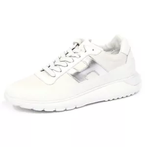 3990J sneaker donna white/silver HOGAN H371 INTERACTIVE 3 glitter shoe woman - Foto 1 di 4
