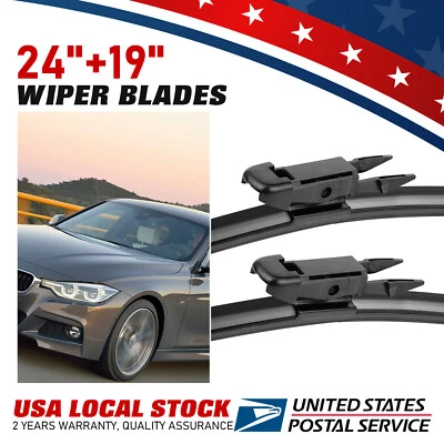 Windshield Wiper Blades 24"19" For 2016-2019 BMW 340i/GT xDrive 2 Year Warranty - Imagem 1 de 4
