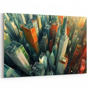 Atemberaubende gestaltete Luftaufnahme der Skyline von New York City Leinwand... - Bild 1 von 4