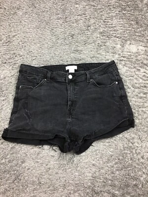 Pantalones Cortos de Jean H&M para Mujer Talla 18 Negros Denim Plus Mujer Foto 1 de 4