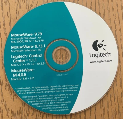 Logitech MouseWare CD 9.79 9.73.1 Control Center Software 2004 Windows Mac - Image 1 of 4