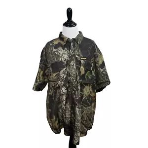 Remington Men's L Large Hunting Button Down Shirt Nylon Vented Camouflage Leaves - Picture 1 of 15