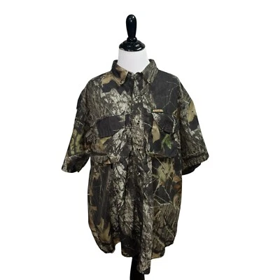 Remington Men's L Large Hunting Button Down Shirt Nylon Vented Camouflage Leaves - Image 1 of 4