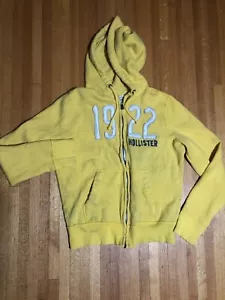 Vintage 1922 Hollister Hoodie Yellow Long Sleeve Full Zip - Picture 1 of 11